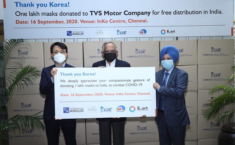 South Korea Donates One Lakh Masks To TVS For Free Distribution In India