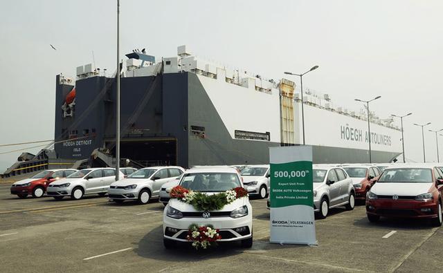 The company exports vehicles to both left hand drive and right hand drive markets from its Pune plant and the fifth lakh car exported to Mexico from the Mumbai port is a left hand drive Volkswagen Vento which is finished in White.