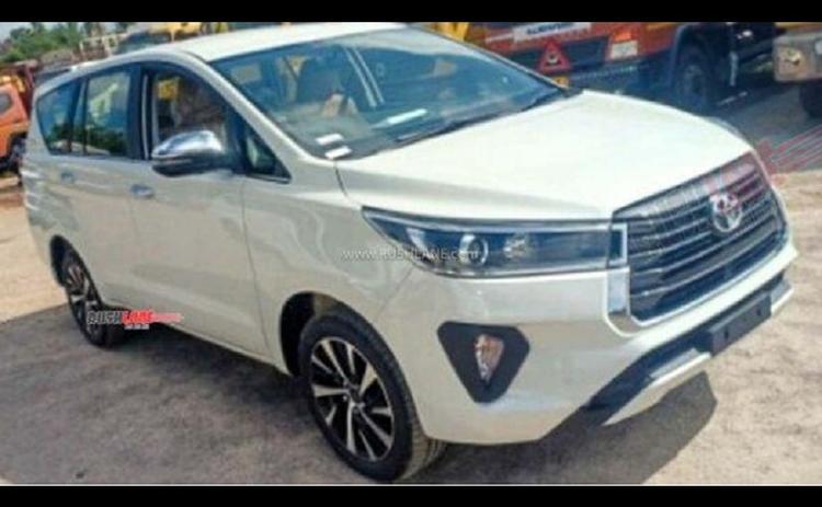 Toyota India is expected to launch the facelifted Innova Crysta MPV in the country very soon. The MPV has been spied at a dealer stockyard prior to launch.