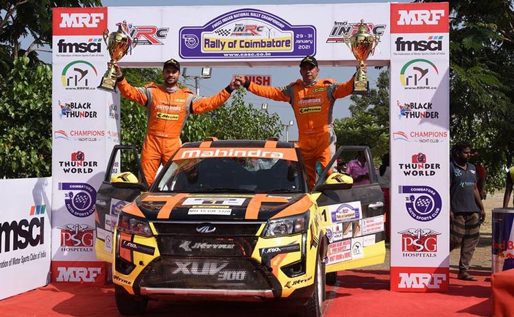 Gaurav Gill and Musa Sherif claimed the Indian National Rally Championship title for the seventh time by winning the Rally of Coimbatore amidst a number of challenges.