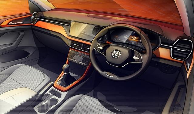 Skoda Auto India has released the design sketches of its upcoming compact SUV, Skoda Kushaq's interior. Based on the carmaker's new localised MQB-A0 IN platform, the new Kushaq is slated to make its global debut in India on March 18, 2021.