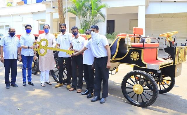 The Maharashtra Chief Minister Uddhav Thackeray on Sunday launched electric Victoria carriages at his official residence in the presence of transport minister Anil Parab and tourism minister Aaditya Thackeray.