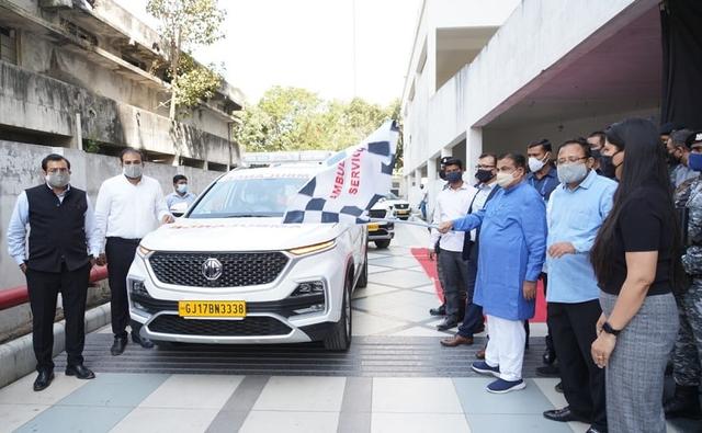 MG Motor India Donates Five Retrofitted Hector Ambulances To Nangia Specialty Hospital
