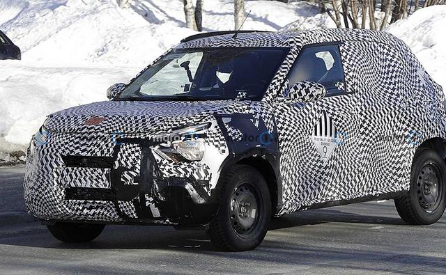 The camouflaged unit doesn't give away much in terms of design but we get to see the short front and rear overhangs and yes, if we would take a guess, then this is a subcompact SUV for sure.