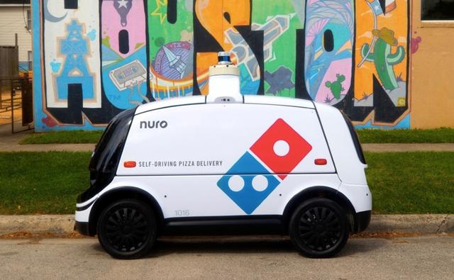 Customers can choose to have their pizza delivered by Nuro's R2 robot. Nuro's R2 is the first completely autonomous, occupantless on-road delivery vehicle with a regulatory approval by the U.S. Department of Transportation.