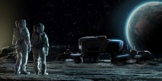 The rover has four wheels, folding seats and no steering as it has been designed to be autonomous for the lunar terrain.