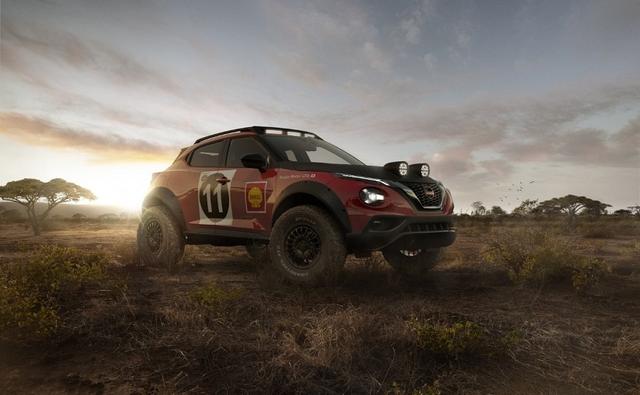 Nissans Juke Rally Tribute Concept looks robust and raised stance on the road, with short front and rear overhangs which naturally endow it with exceptional agility and strong potential off-road performance.