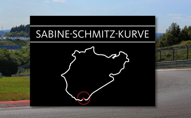 The Queen of the Nurburgring gets a fitting tribute to her legacy with the Sabine-Schmitz-Kurve which is the first corner after the Grand Prix course meets the Nordschleife during endurance races.