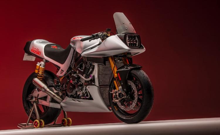 The one-off custom streetfighter has been created using the frame and engine of Suzuki GSX-R1000 World Superbike racer paired with Suzuki Katana bodywork.