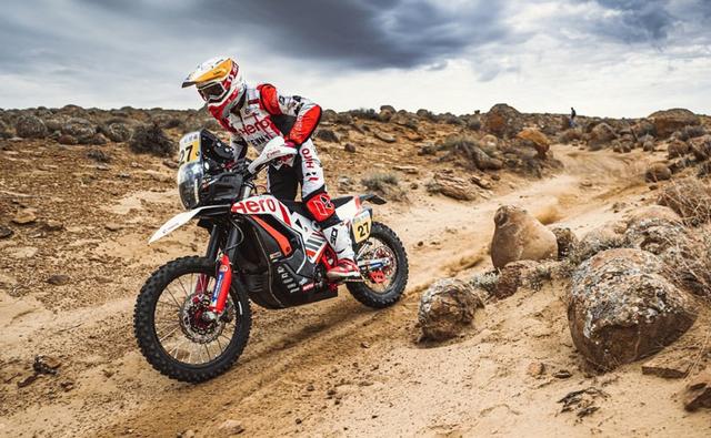 Hero MotoSports Team riders Joaquim Rodrigues, Franco Caimi and Sebastian Buhler maintain a steady pace in the penultimate stage of the 2021 Kazakhastan Rally.
