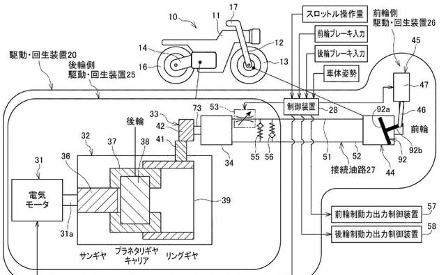 Honda's latest patent filings demonstrate a regenerative braking system for motorcycles that uses two-wheel drive for better efficiency.