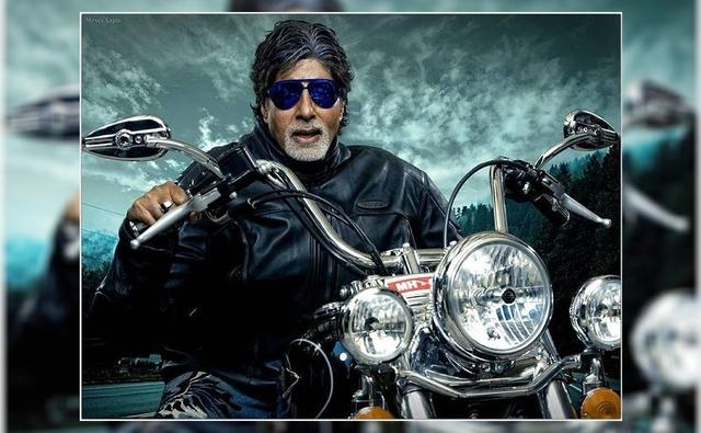 The throwback picture shared is from the poster of Amitabh Bachchan's 2011 movie Bbuddah Hoga Terra Baap, complete with the cool sunglasses, black leather jacket and wind in his hair.