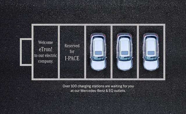 With rival Audi launching its first electric vehicle, the e-tron range in India today, on July 22, Mercedes-Benz India has posted a special creative on its social media handles welcoming to new electric SUV to the country.