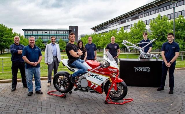 Norton Motorcycles has donated a sport bike frame to a group of students at the university who are developing a future electric racing motorcycle.