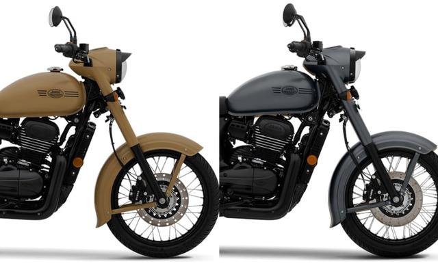 The new colours - midnight grey and khakhee - on the Jawa are an ode to the Indian Armed Forces, and also come an insignia on the fuel tank to commemorate 50 years of the 1971 war victory.