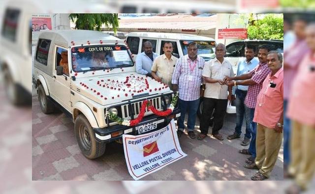 The Vellore Post Office bid adieu to their colleague, a Maruti Gypsy, which served the office for 22 years.
