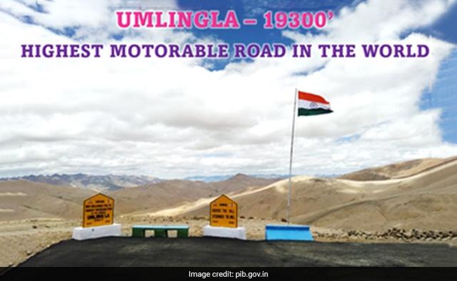 The Border Road Organisation (BRO) has built the world's highest road at Umlingla Pass in eastern Ladakh at an altitude of 19,300 feet.