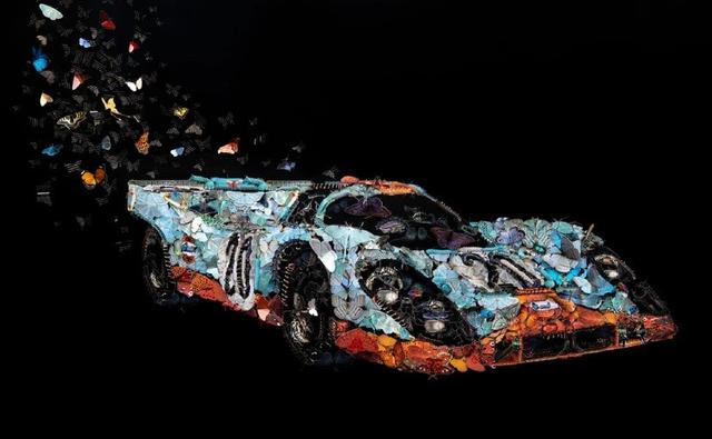 Artist Heidi Mraz's latest artwork is based on the iconic Porsche 917 race car and called "Aerodynamics by Entomology," made out of 1,000 paper butterflies.