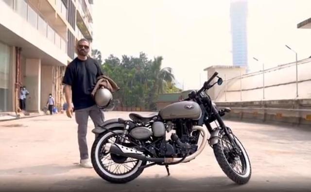 Actor Suniel Shetty Takes Delivery Of His Customised Royal Enfield Bike