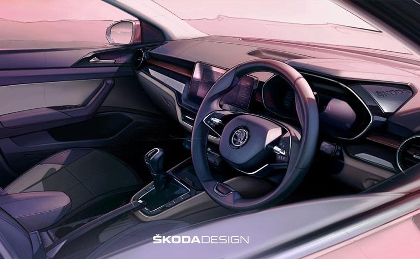 Skoda Slavia's New Design Sketch Reveals Cabin Of Compact Sedan