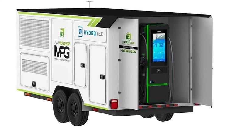 GM believes these mobile charging stations can charge 100 cars before a fuel cell needs refillling