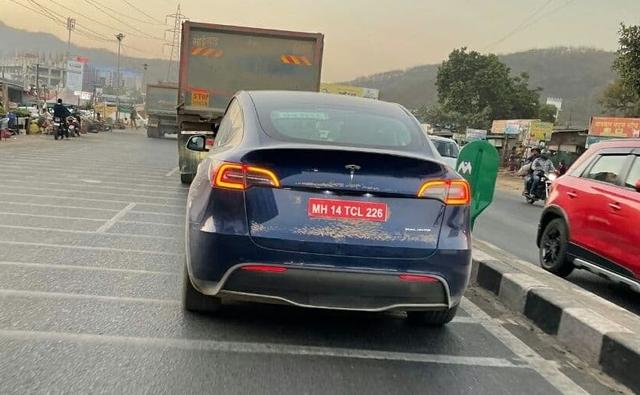 A test mule of the Tesla Model Y electric SUV has been spotted in India. The test mule was caught on the camera by an enthusiast in Pune, Maharashtra.