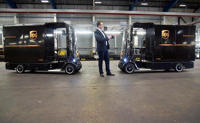 UPS was trying out a four-wheeled "eQuad" electric cargo bike for deliveries in densely packed urban areas, where bikes have better and easier access, to complement its push into electric vehicles.