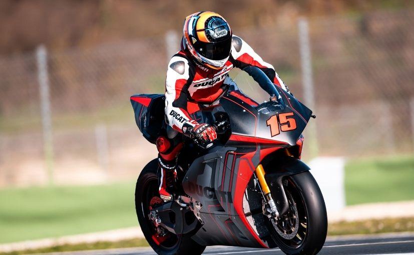 Ducati V21L Electric Race Bike Performs Hot Laps At Vallelunga Circuit