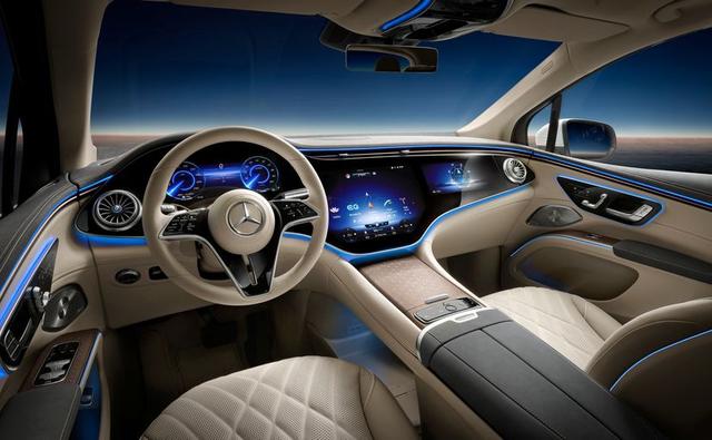 EQS SUV's cabin design and layout stay in line with its sedan sibling but with the addition of a third row of seating.
