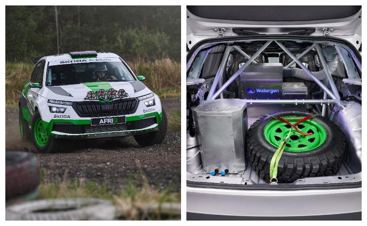 This Skoda Rally Car Has A Drinking Water Generator In Its Boot