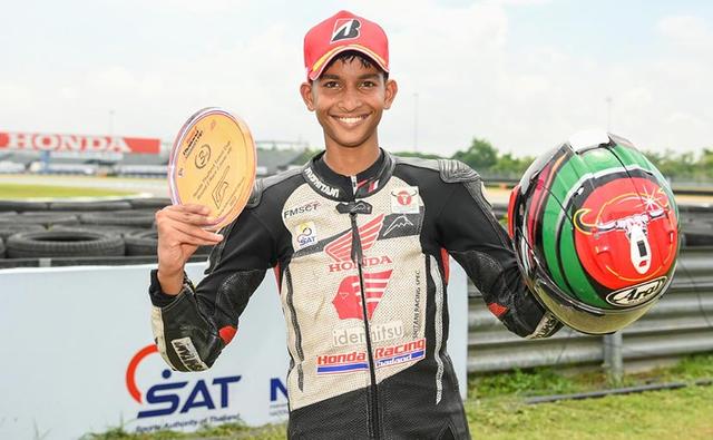 The 15-year-old Indian racer finished third in the second race of the weekend, becoming the first Indian to bag a podium finish in the Thailand Talent Cup.