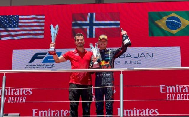 Juri Vips' mistake turned into Dennis Hauger's gain, as the Prema Racing driver grabbed his second F2 victory in as many rounds.
