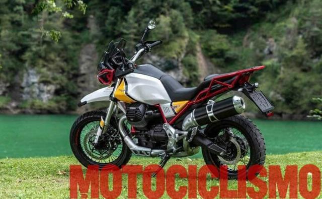 New photos reveal a production-ready model of the Moto Guzzi V85 adventure touring motorcycle in three different colours.