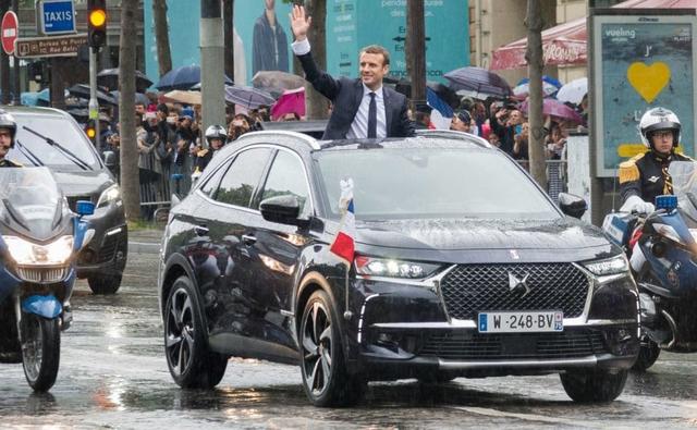 The France President's DS 7 Crossback gets a host of changes including a custom-made opening roof, French Republic Signature badging and a French Tricolor flag holder. The cabin is upholstered in Black Art leather called 'Opera Inspiration', while riding on 20-inch alloy wheels with special finish.