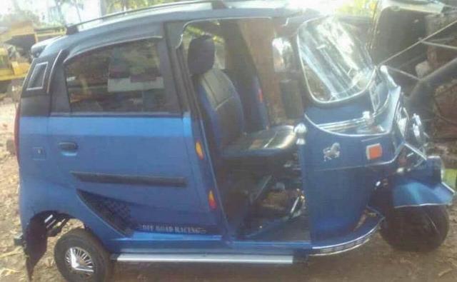 The Kerala-based auto rickshaw owner has done some extensive modifications to his vehicle. There are several body parts that have been sourced from an actual Tata Nano car.