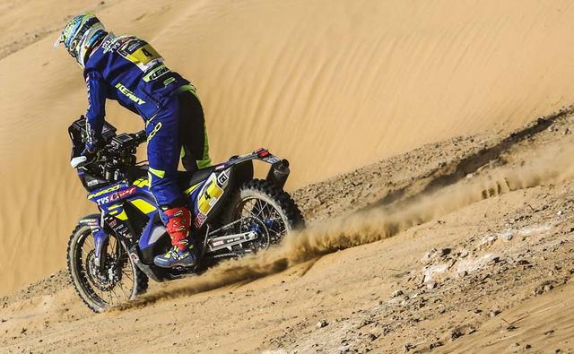 Three Indians are competing in the Merzouga Rally - CS Santosh (Hero MotoSports Team Rally), Aravind KP (Sherco TVS) and Abdul Wahid Tanveer (Sherco TVS). Joaquim Rodrigues of Hero MotoSports Team Rally took fifth position at the end of Stage 1, while Juan Pedrero of Sherco TVS took seventh position