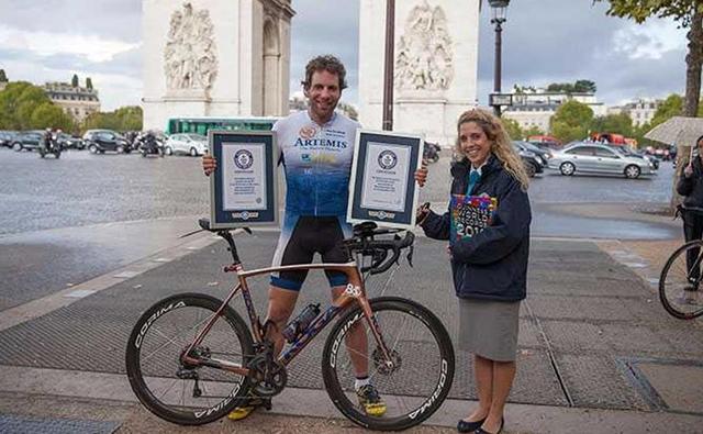 Dubbed the 'Artemis World Cycle', Mark's journey saw him travel 18,000 miles, across 16 different countries.
