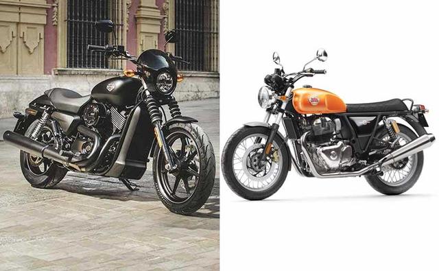 The Royal Enfield Interceptor was one of the stars of the 2017 Milan Motorcycle Show. It was the first time Royal Enfield introduced a 650 cc parallel-twin engine in recent history. The most obvious rival that the Interceptor will have, once it is launched in India, is the Harley-Davidson Street Rod. And here is our on-paper specifications comparison of how the two middleweights fare.