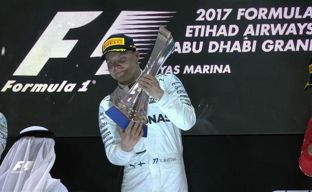Bringing an end to an exceptional year of Formula 1 2017, Mercedes driver Valtteri Bottas sealed the win in the Abu Dhabi Grand Prix, beating teammate Lewis Hamilton. Bottas was undeterred starting at pole, and led the race throughout to win with a gap of 3.899 seconds over Hamilton. The Abu Dhabi GP also marked Bottas' third win of the season, while Ferrari's Sebastian Vettel took the last place on the podium, having started at P3.