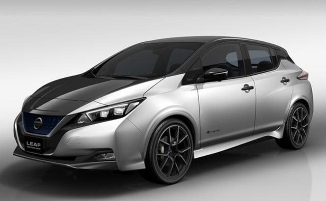 The Nissan Leaf Grand Touring Concept features a dual-tone back and silver finish on the exterior along with signature V-motion grille.