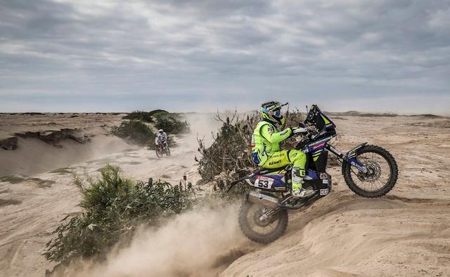 Indian riders Aravind KP and CS Santosh showed progress but the former struggled to maintain pace and completed the stage in 44th position. Meanwhile, Hero's CS Santosh recovered well after the fuel cap blunder yesterday but was slowed down by a crash.