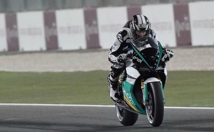 Electric motorcycle manufacturer Energica publicly shows off EgoGP's performance with demo lap following the premier class race at Qatar.
