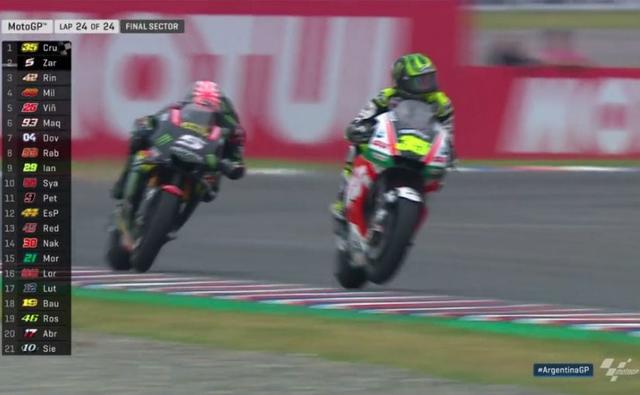 The 2018 MotoGP Argentina Grand Prix saw some unexpected results and taking a surprise win turned out to be Cal Crutchlow of LCR Honda satellite team in a last minute battle with Johann Zarco of Tech 3 Yamaha. The Argentina GP saw Suzuki Ecstar rider Alex Rins finish third, while denying Pramac Ducati's Jack Miller the podium after starting on pole.