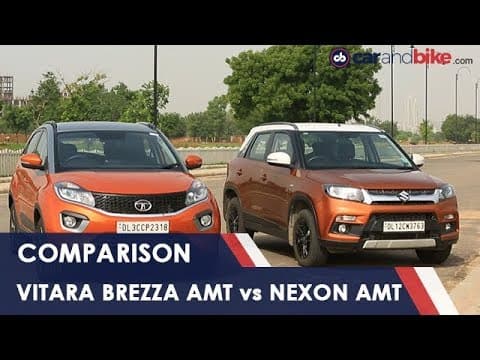 Maruti Suzuki Vitara Brezza AMT vs Tata Nexon AMT Comparison Review | NDTV carandbike Maruti Suzuki Vitara Brezza AMT vs Tata Nexon AMT Comparison Review | NDTV carandbike