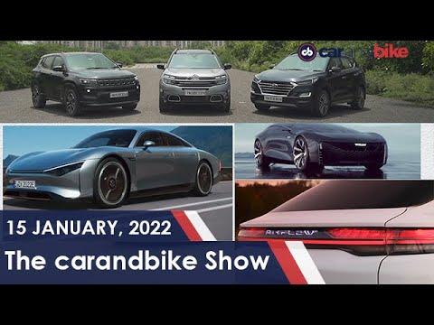 The carandbike Show - Ep 914 | Cars Of CES 2022 | Citroen C5 vs Jeep Compass vs Hyundai Tucson