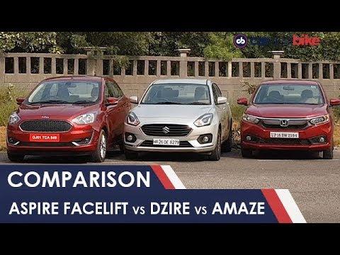 Ford Figo Aspire Facelift vs Maruti Suzuki Dzire vs Honda Amaze: Comparison Review | NDTV carandbike
