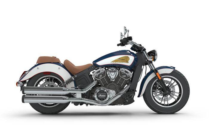 Indian Scout Brilliant Blue/White with Red Pinstripe
