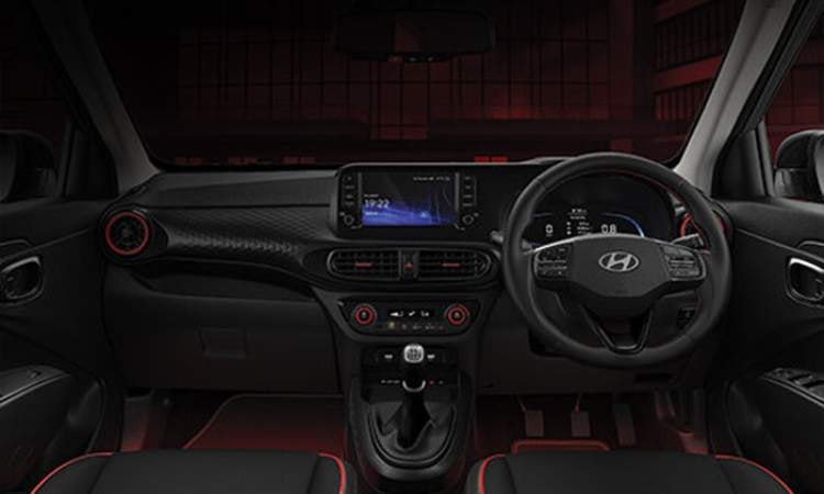 Black Theme Interior with red accents & stitching Black Theme Interior with red accents & stitching