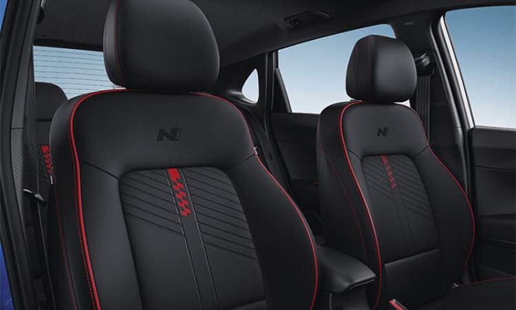 Chequered flag design leather seats with N logo Chequered flag design leather seats with N logo