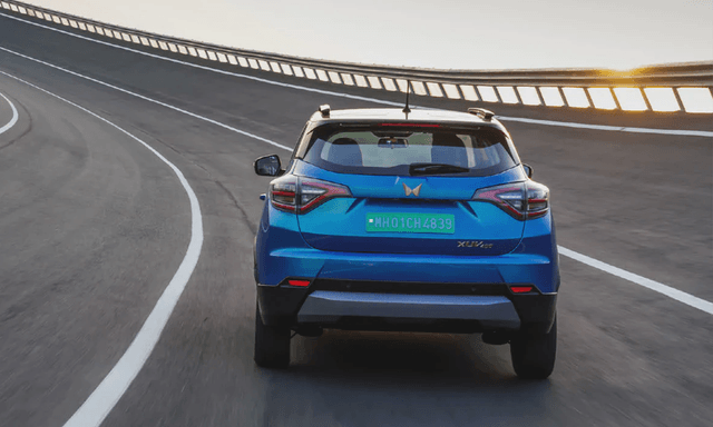 Mahindra Xuv400 Blue Rear View Mahindra Xuv400 Blue Rear View
